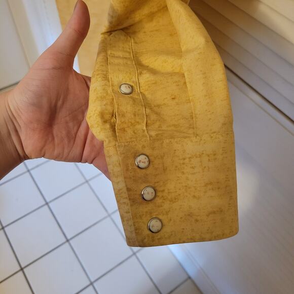 Western Cowboy Print Snap Button Shirt Panhandle Slim XL Beige Cotton Vintage - Picture 8 of 9